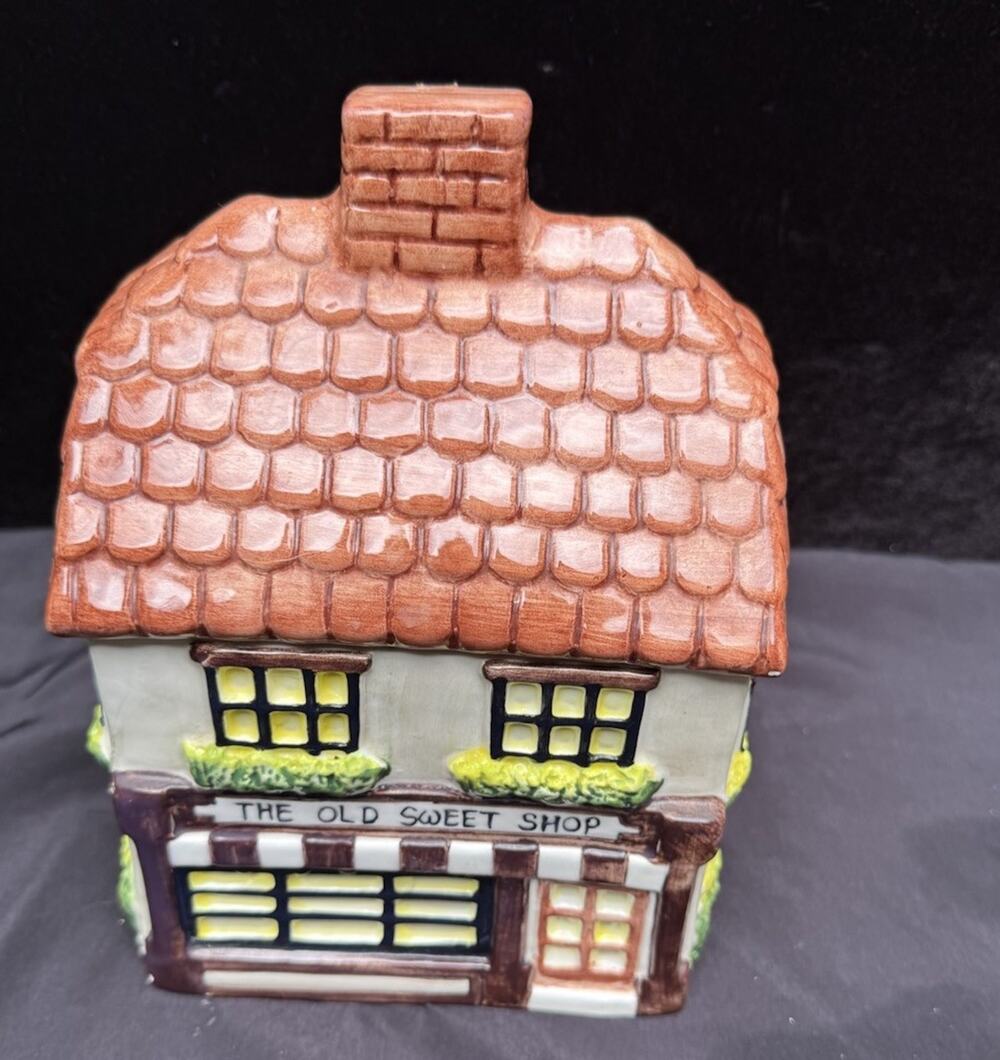 Vintage International Heartland The Old Sweet Shop Ceramic Cookie Jar 9” EUC